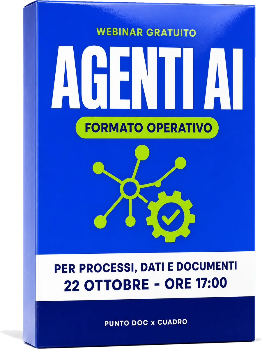Confezione Agenti AI — webinar Punto Doc × Cuadro